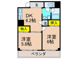 石清水ビューハイツA棟（407）の物件間取画像